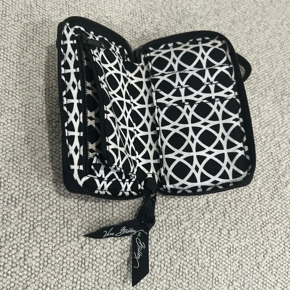 Vera Bradley Black and White Wristlet Wallet - Picture 2 of 5